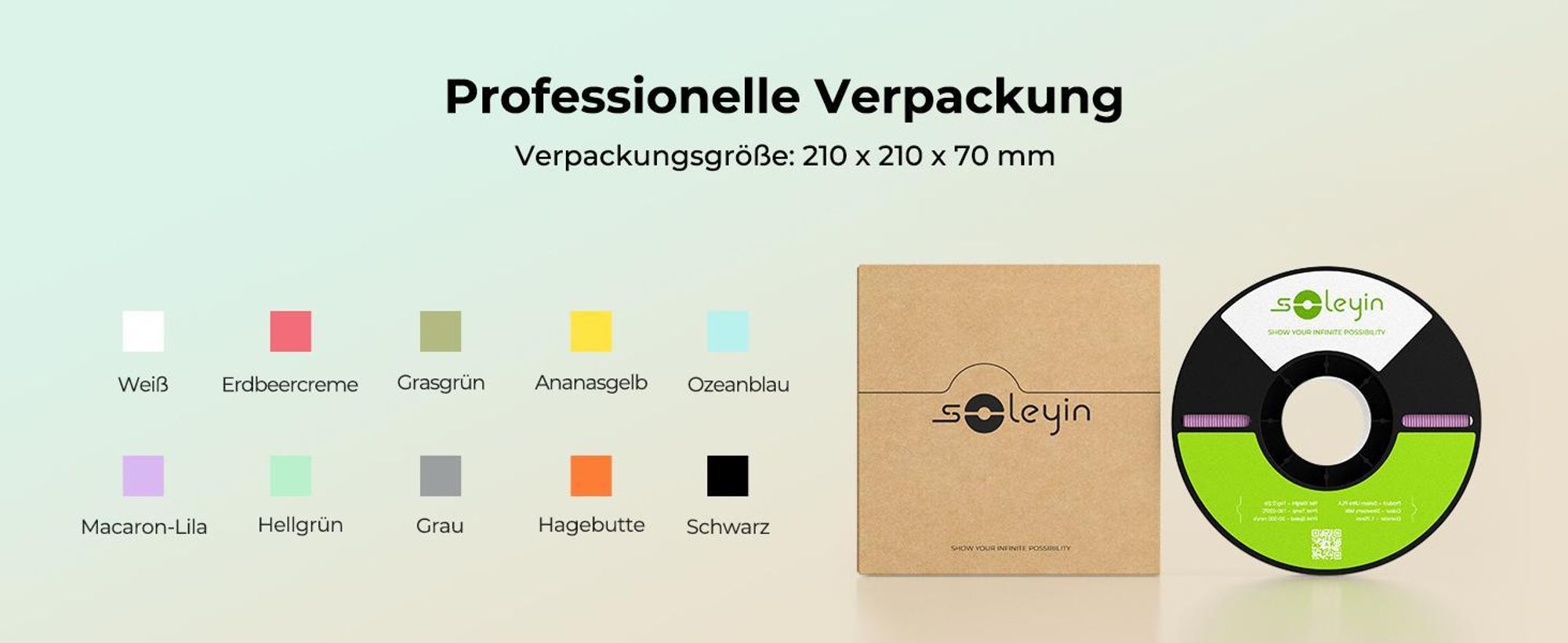 Creality Soleyin Ultra PLA Filament, 1.75mm, 1KG für 3D Drucker - MattGrau - 3301010517