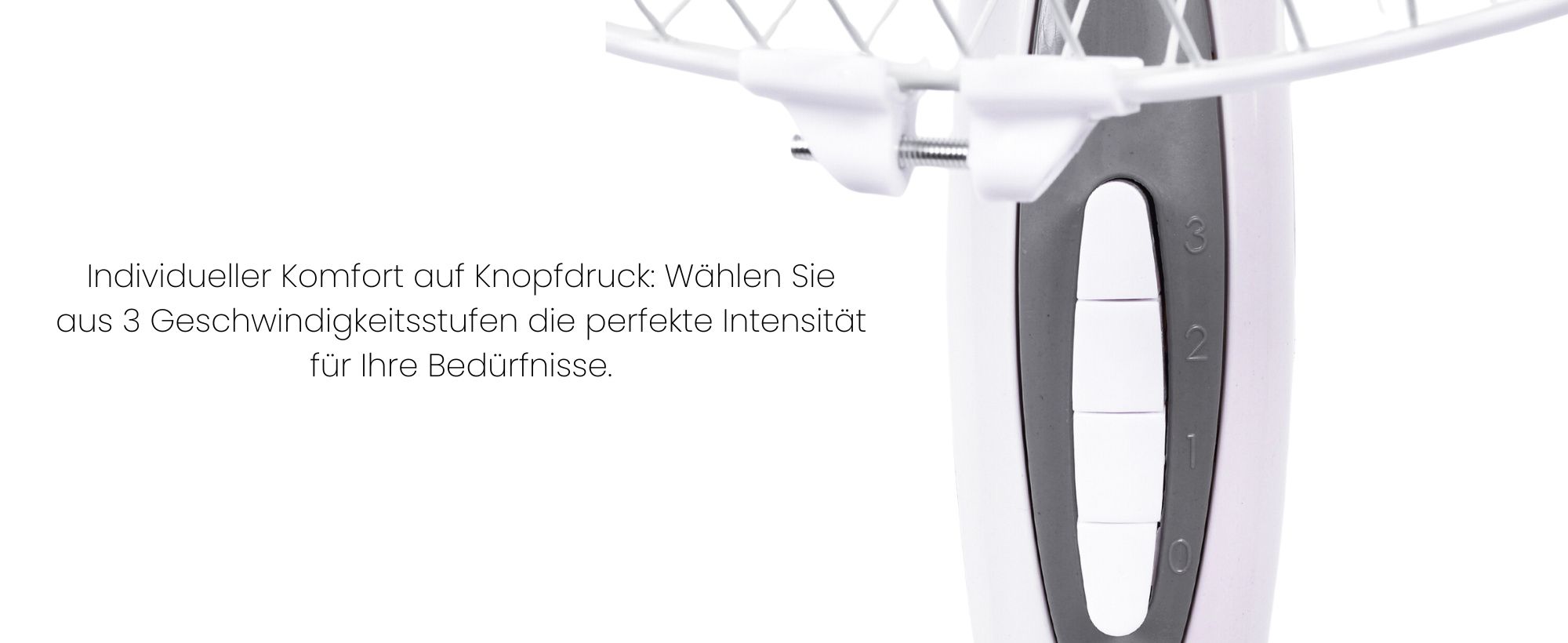 Aga Standventilator 43 cm Weiß, 3-Geschwindigkeitsstufen, Oszillation, Verstellbare höhe, 45 W