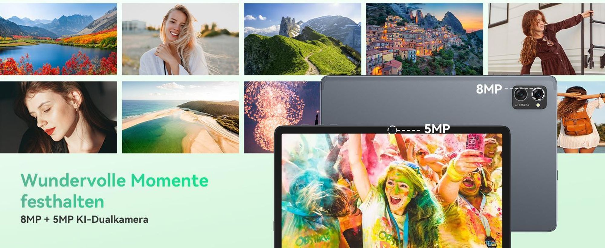 BESTTAB T20 10.1'' Android 16 Set Tablet, 24GB(8+16GB Erweiterbar) RAM+256GB ROM(2TB TF), mit Hülle/Stift/Maus/Tastatur, Widevine L1, 5G WiFi