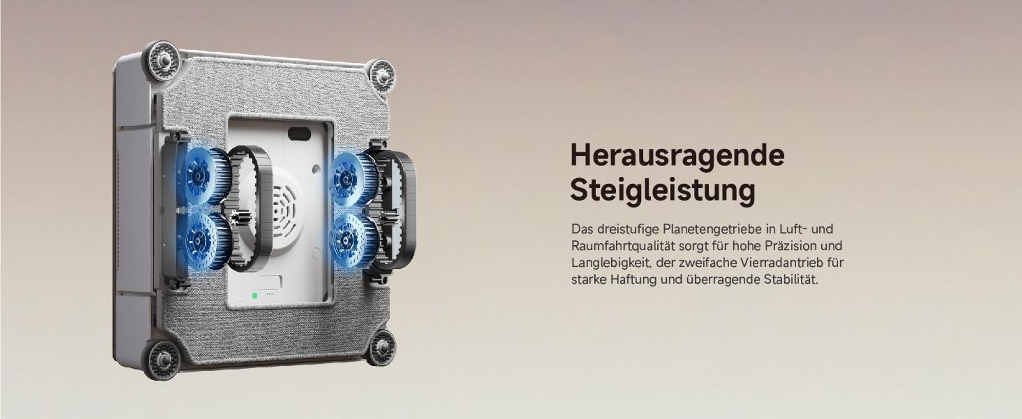 Dreame C1 Station Fensterputzroboter,5500Pa Saugkraft,Stabil und sicher,Nass-und Trockenreinigung,Dual-Spray,CornerClean,Intelligente Navigation,Creme