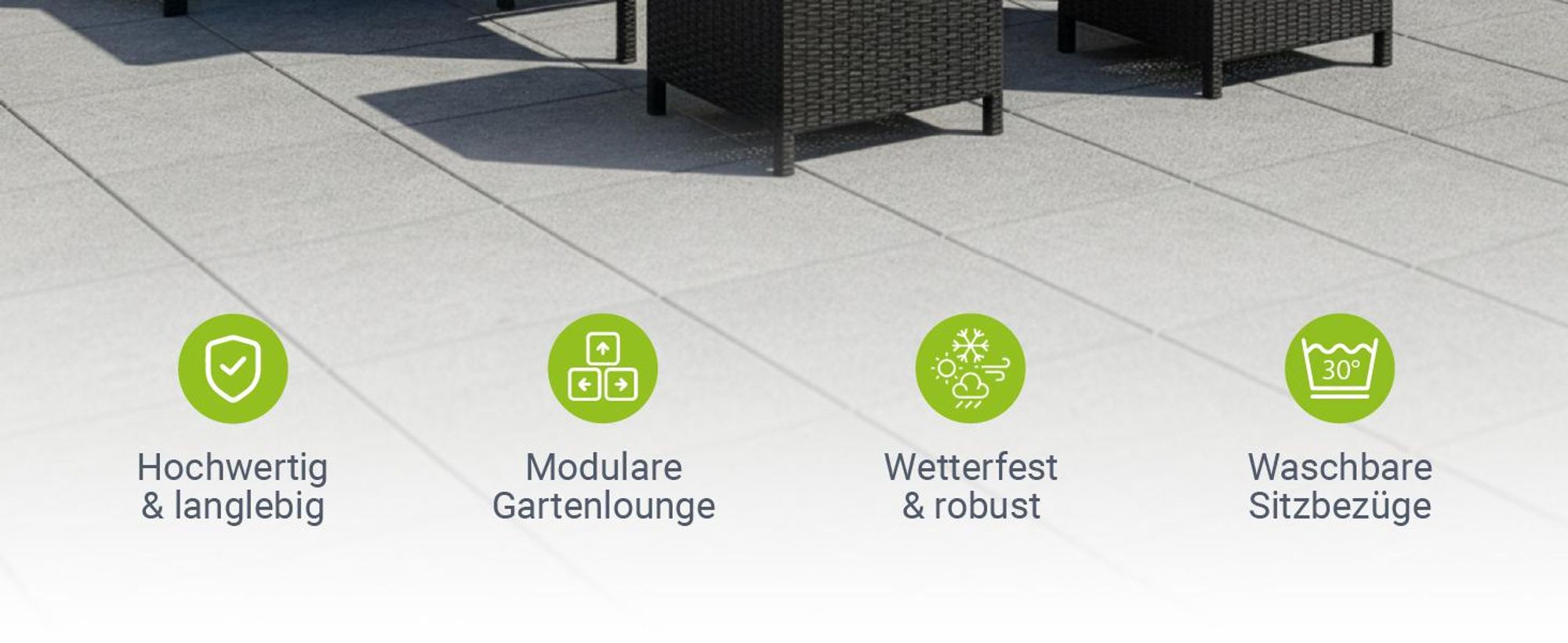 Juskys Polyrattan Lounge Manacor in Schwarz und Creme