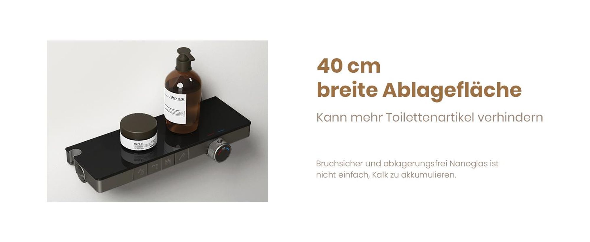 EMKE® Duschsystem mit Thermostat Matt Anthrazit mit Kinderdusche, Digitalanzeige & Chlorfilter 4 Ausgänge Familienfreundlich Duschsäule F23