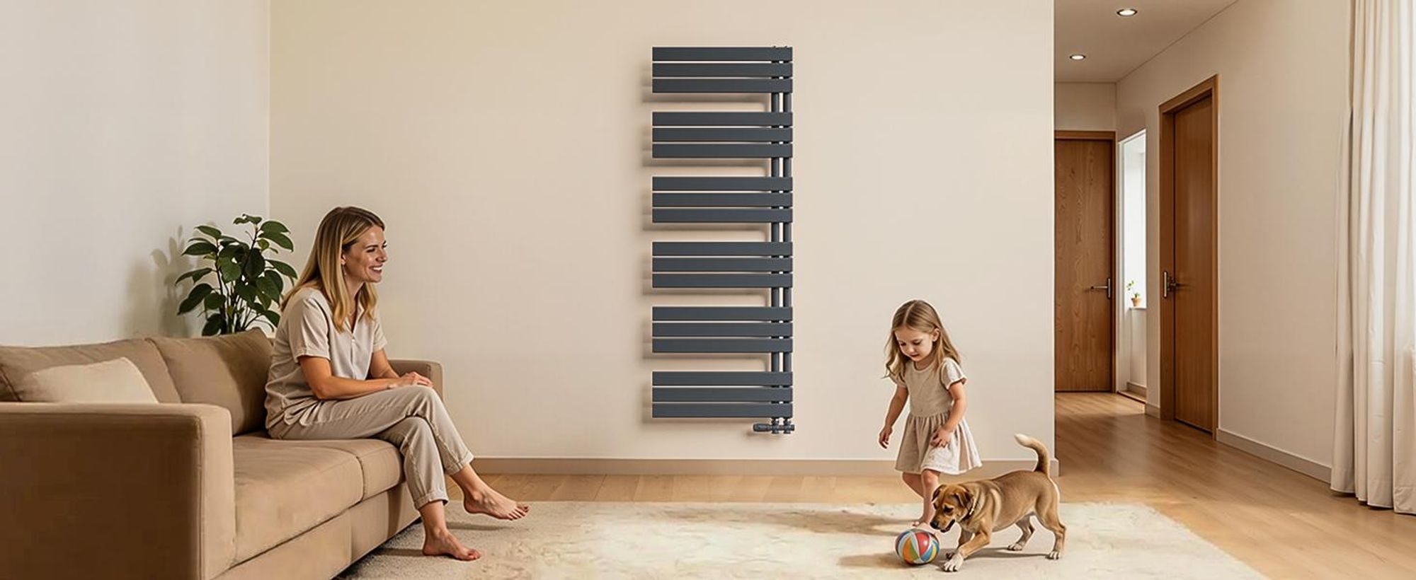 S'AFIELINA 1599x600mm designerski grzejnik łazienkowy grzejnik ręcznikowy płaski panel boczne podłączenie grzejnik do łazienki suszarka na ręczniki antracyt 958 Watt