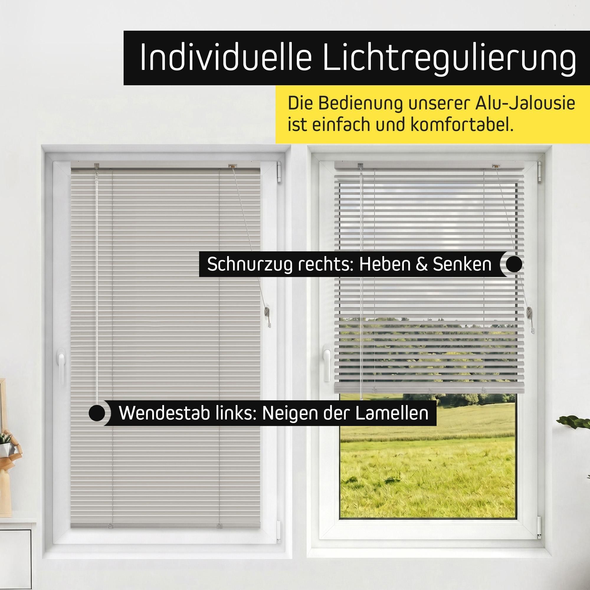 LightLess Prime Aluminium-Jalousie, 25 mm, verdunkelnd, 60 x 200 cm, weiß matt ohne Bohren, L-Lamellen, Sichtschutz & Hitzeschutz, robust, feuchtraumgeeignet, einfache Montage Victoria M.