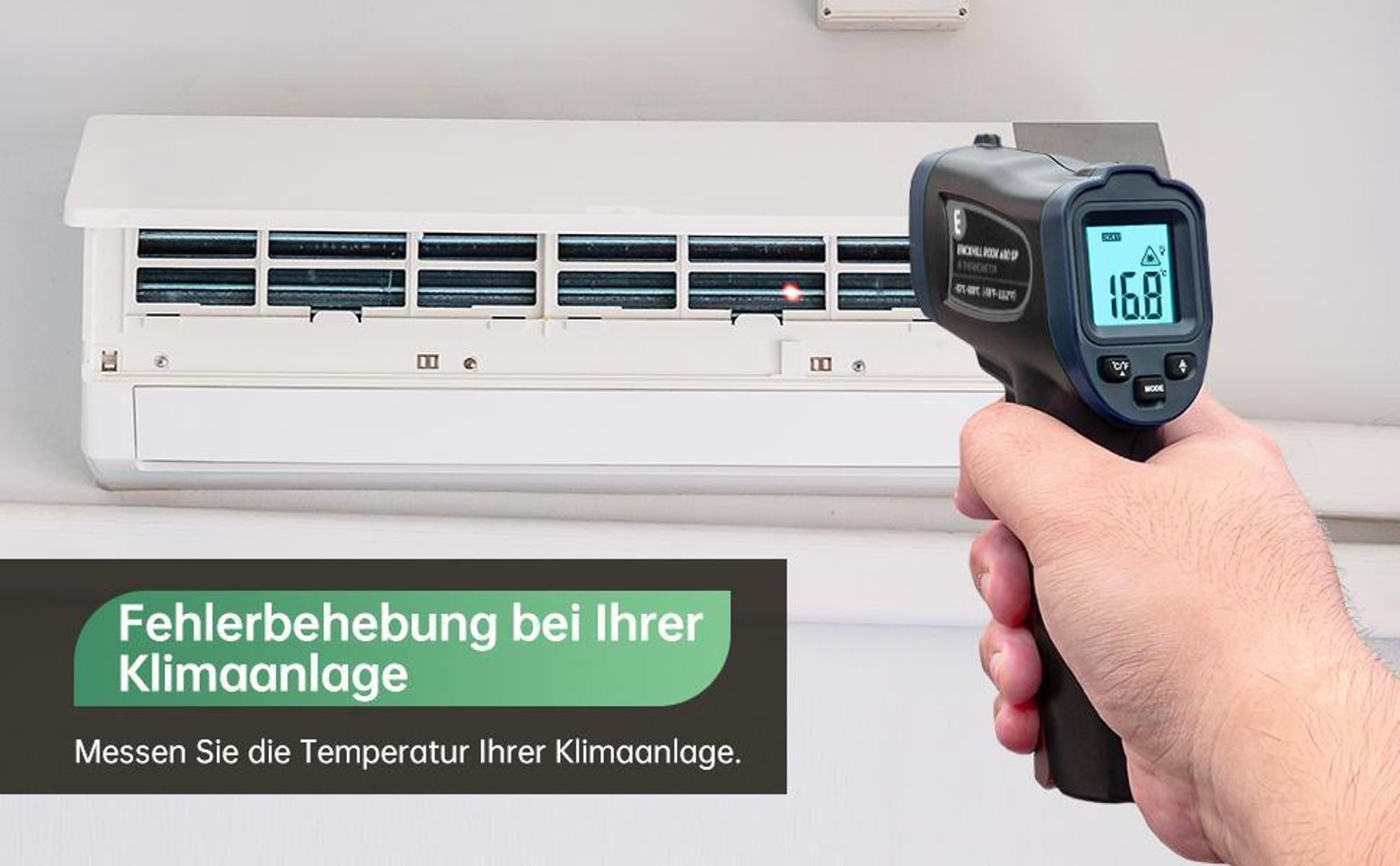 ERICKHILL Infrarot-Thermometer 600°C Kontaktlos inkl. Fleischthermometer