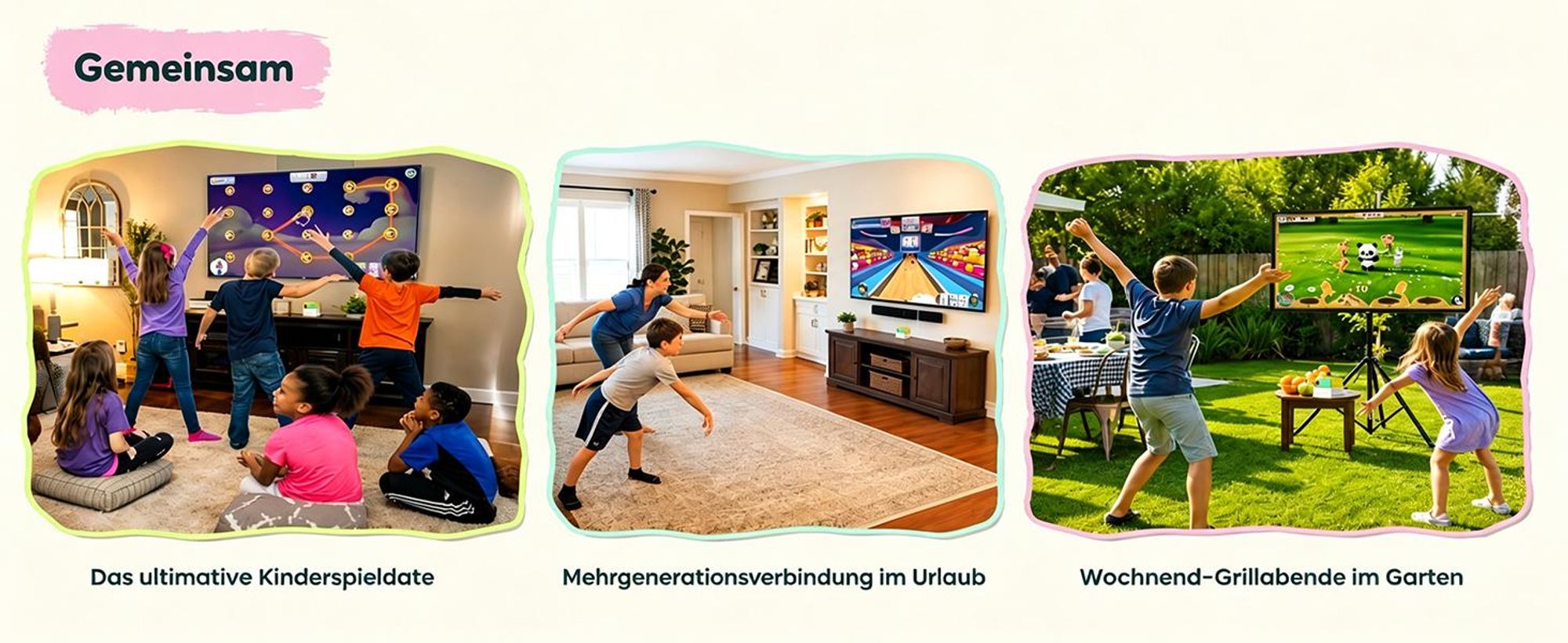 Blackview PlayPop 8 Spielkonsole für TV, 17-Punkt-KI-Tracking, ohne Controller, bis 4 Spieler, 6 Spielkategorien, HDMI, Geschenk für Kinder