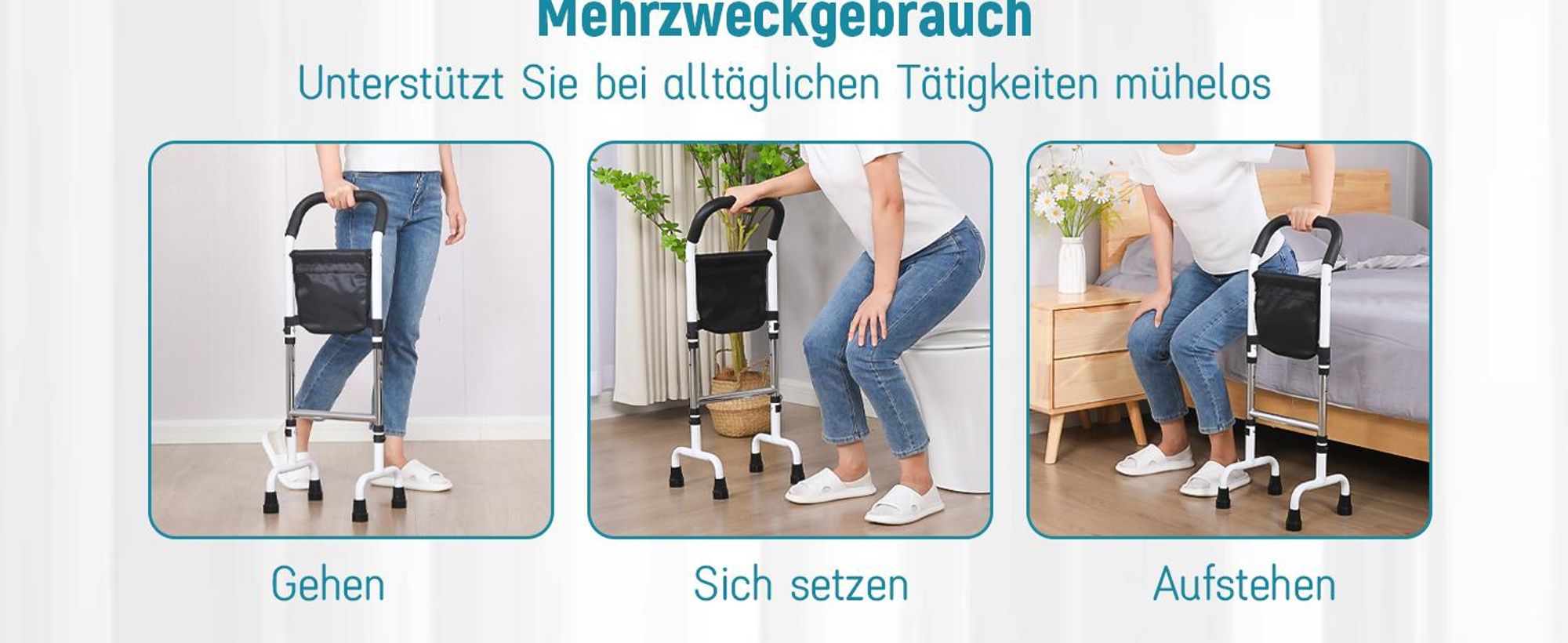 Aufstehhilfe, Aufstehhilfe Sofa, Gehhilfe für Senioren, Höhenverstellbar, Stehhilfe Stabilität, für Bett, Toiletten, Sofa, Stabile Stehhilfe Senioren