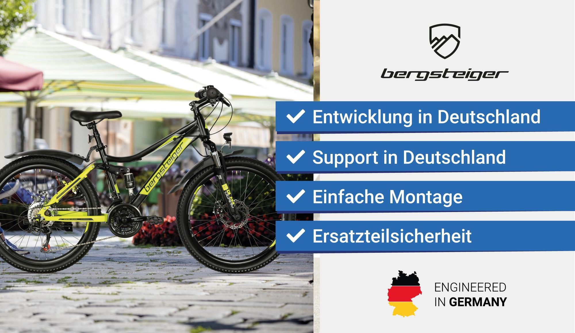 Bergsteiger Broome 26 Zoll Kinderfahrrad, Shimano 21 Gang-Schaltung, StVZO, Mountainbike mit Vollfederung, Scheibenbremsen & Dynamo-Licht, geeignet für 8, 9, 10, 11, 12, 13 Jahre, Jungen-Fahrrad & Mädchen-Fahrrad