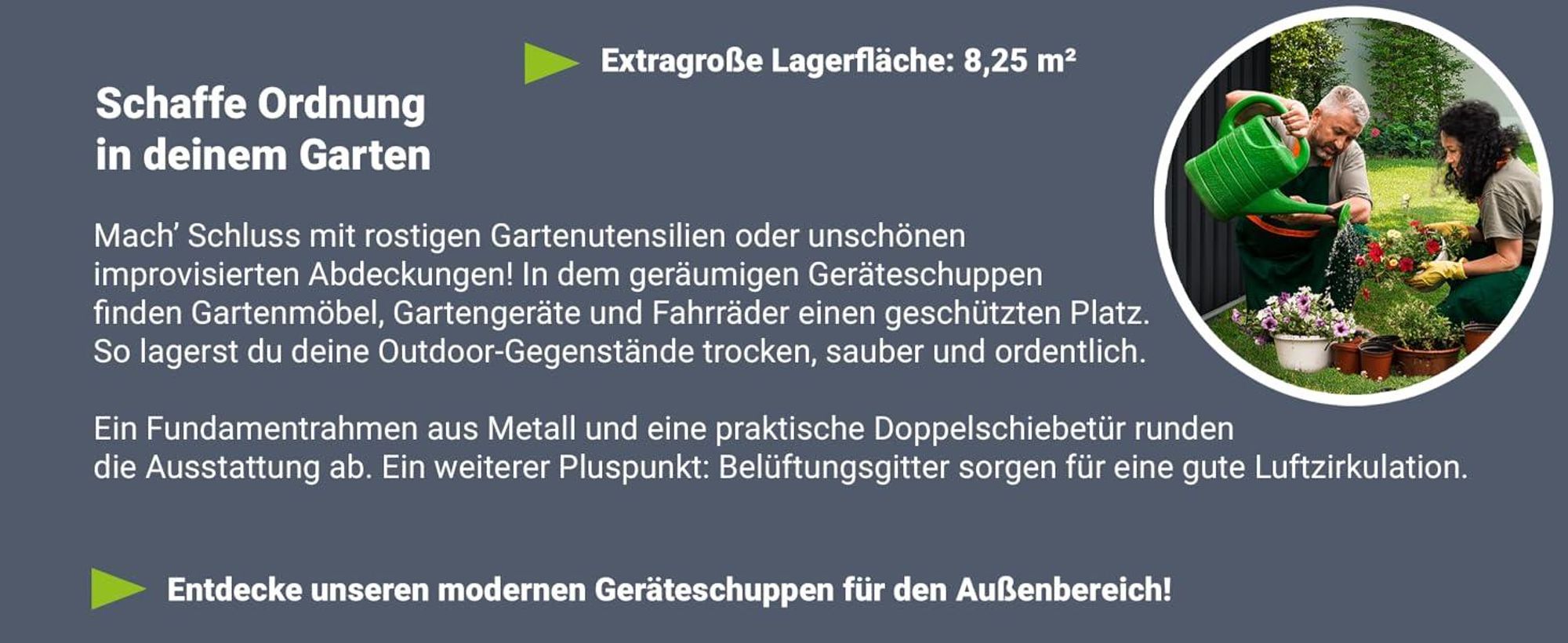 Juskys Metall Gerätehaus XXL mit Satteldach, Tür & Fundament - 15m³ groß - Anthrazit