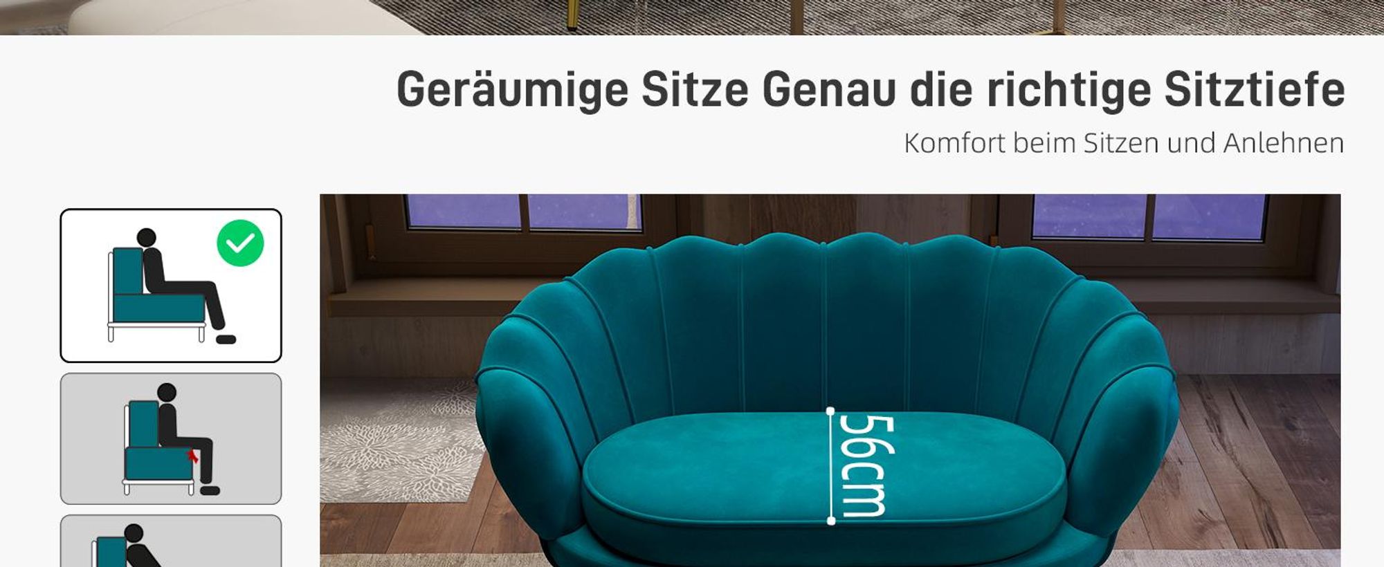 HOMCOM 2 Sitzer Sofa, Couch, gepolsterter Polstersofa, Loveseat mit Armlehne, Samtopik, Doppelsofa bis 150 kg belastbar für Wohnzimmer, Schlafzimmer,