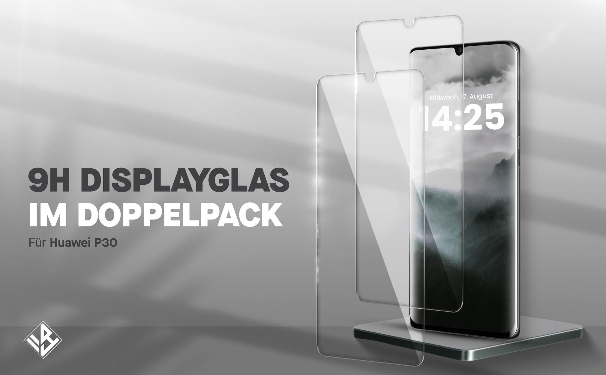 2er Set Displayglas für Huawei P30 in 9H Härte