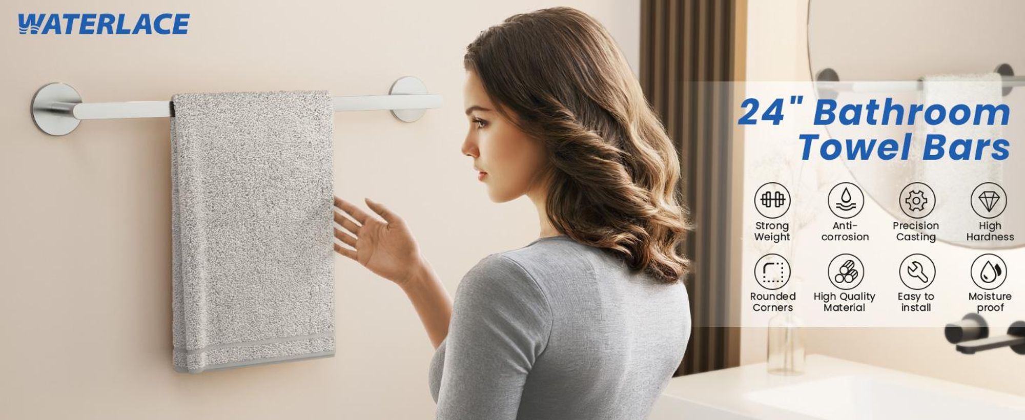 CECIPA Handtuchhalter ohne Bohren, Handtuchstangen aus gebürstetem Edelstahl