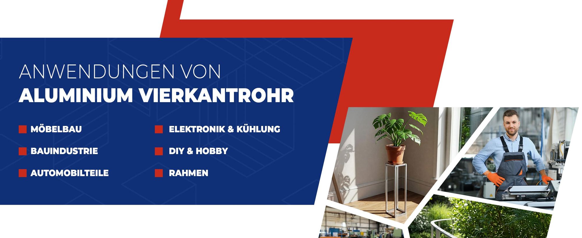 Aluminiumprofil, Alu Rechteckrohr, Aluminium, Alu rohr, Alu profil