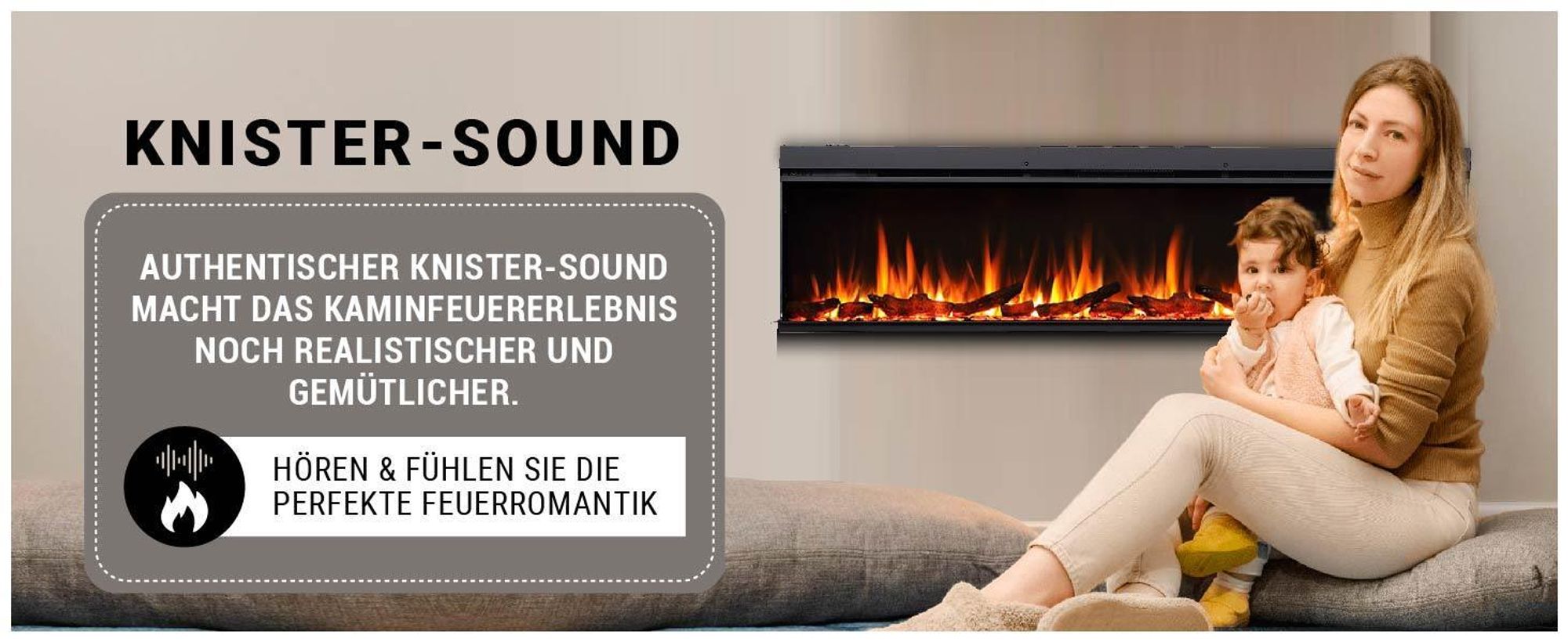 Elektrokamin Einbaukamin BALDERIA Athena 72 – Heizung bis 1500 W, schwarz