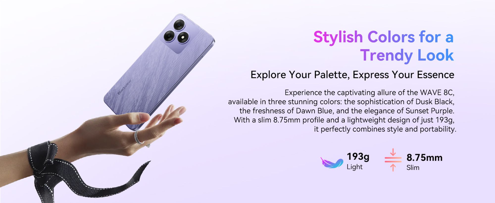 Blackview Wave8C 6,56" bez umowy Smartfon 6GB+64GB, telefon komórkowy Dual SIM 4G, bateria 4700mAh, Fingerprint/Face ID/GPS/5G WiFi, żelazny