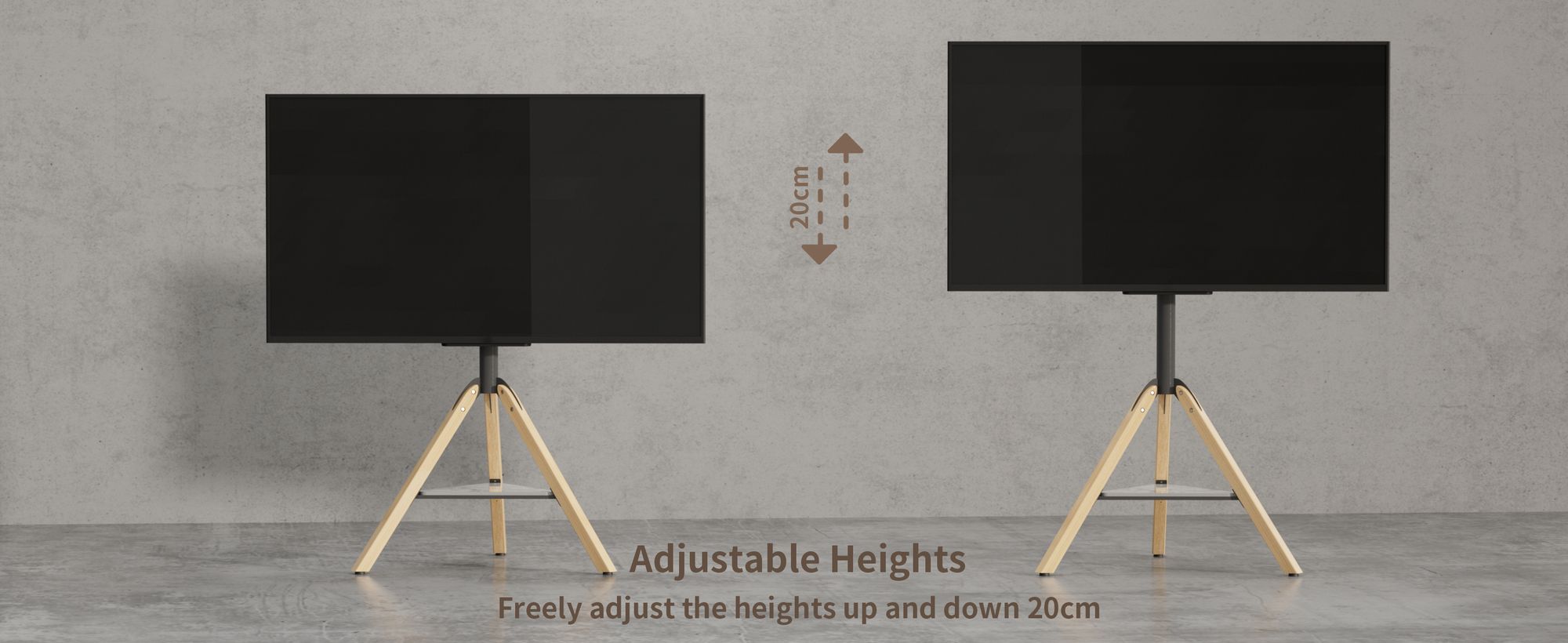 WISFOR TV Standfuss Höhenverstellbar EXTRA STABIL, TV Ständer mit Ablagen aus Marmor, für 40-75 Zoll Fernsehstand, VESA 600x400mm, bis Max 40kg