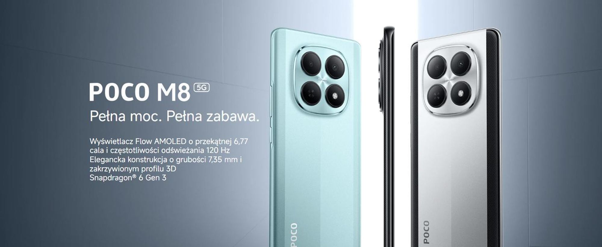 POCO M8 5G, 17,2 cm (6.77"), 2392 x 1080 px, 8 GB, 512 GB, 50 MP, Srebrny