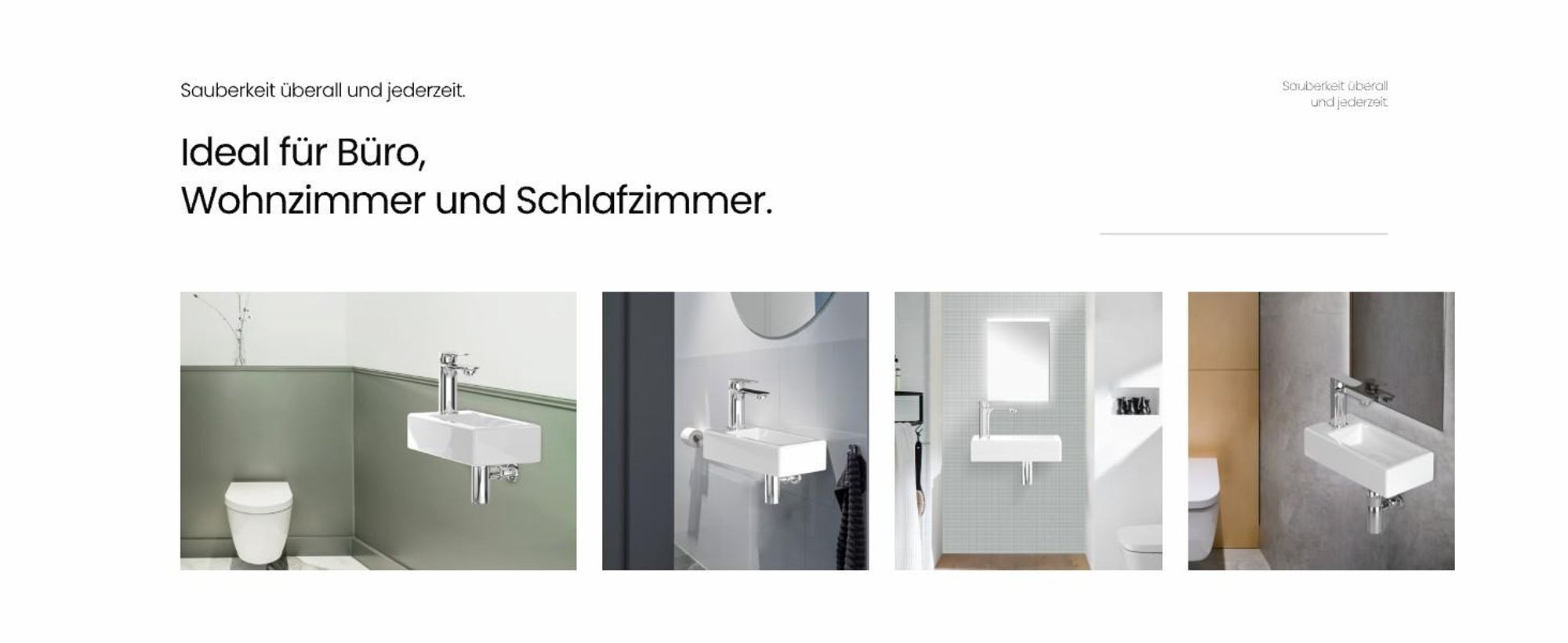 EMKE Wandwaschbecken Keramik 36.5×18×9 cm – Quadratisch glänzend weiß mit Hahnloch für Kurzarmaturen