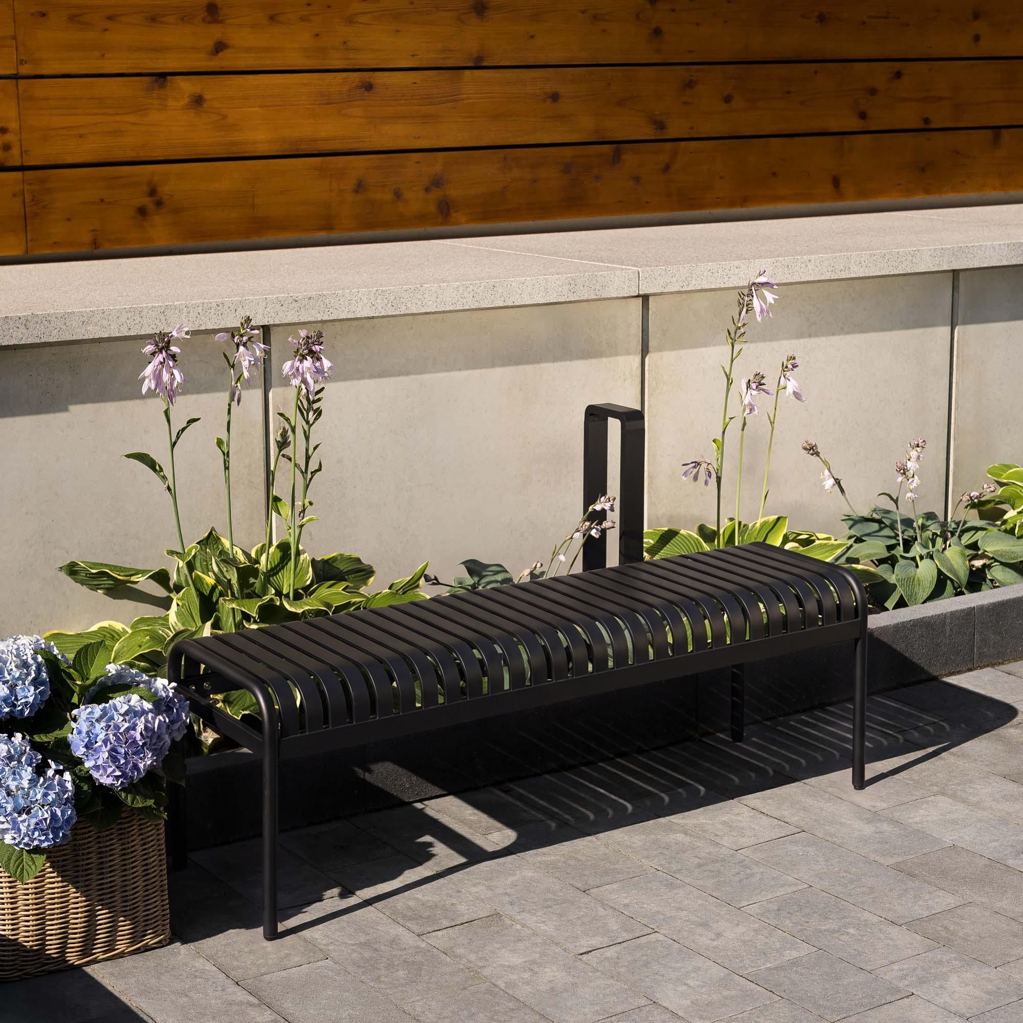 di volio Gartenbank BAISO - Metallbank für Terrasse & Garten, 130 cm, wetterfest schwarz