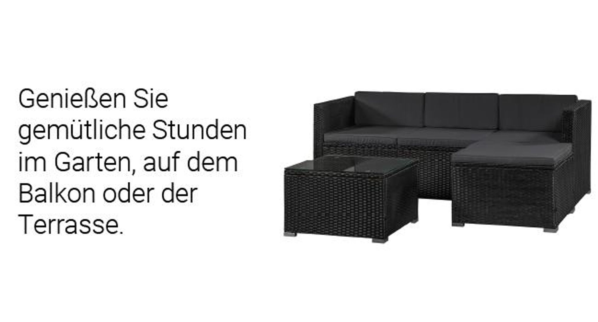 Juskys Polyrattan Lounge Punta Cana M schwarz