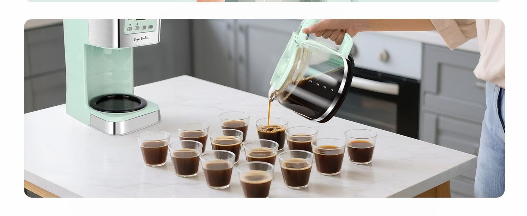 Aigostar - 950W Kaffeemaschine mit Timer,12 Tassen,Tropf-Stopp, Abschaltautomatik