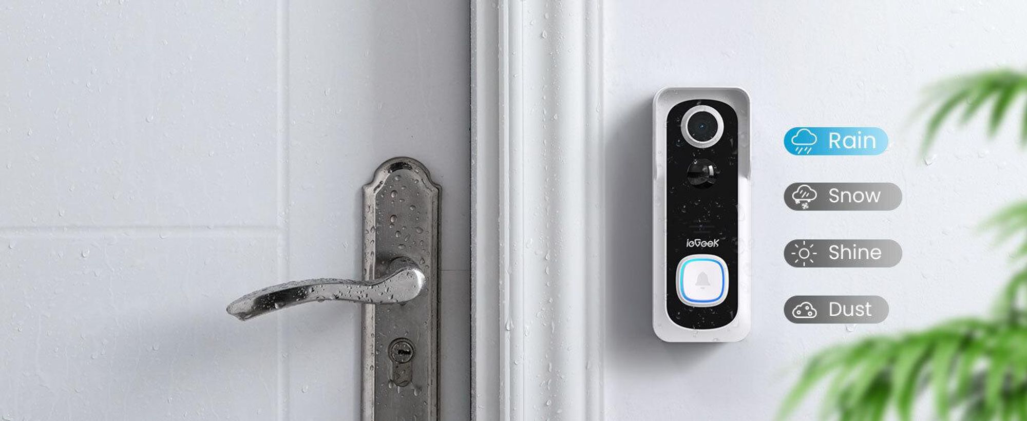 ieGeek WLAN Video Türklingel mit Kamera 1080P HD Kabellose Video Doorbell mit Gong, Smarte Türklingel mit Akku, PIR, Nachtsicht, 2-Wege-Audio, + 32GB