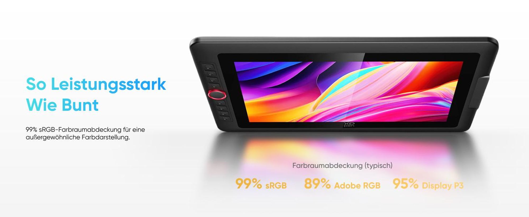 XPPen Artist 13.3 Pro V2, Kabelgebunden, 5080 lpi, 293,76 x 165,24 mm, USB, 1 cm, 0,01 mm