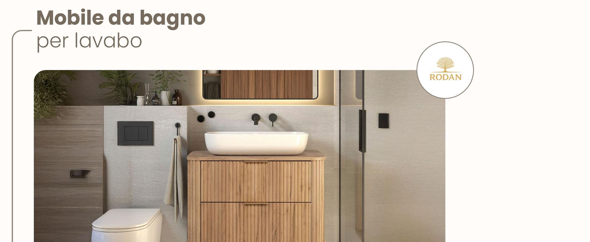 Mobile da bagno - 80 CM - Marrone opaco - MDF - 2 cassetti