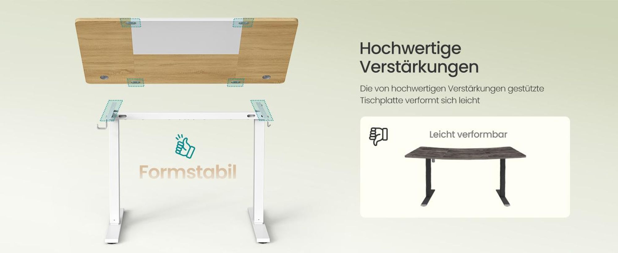 SONGMICS Höhenverstellbarer Schreibtisch elektrisch 120cm, stufenlos verstellbar, Memory-Funktion mit 4 Höhen,  pastellgelb