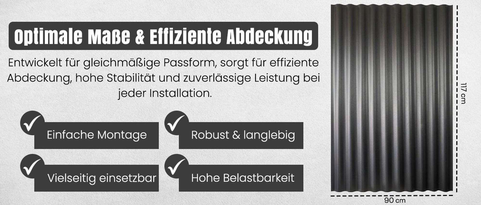 LP Projekt 10-teiliges wellplatten  90 x 117 cm - leicht & robust kunstoff wellplatten | Carport, Garten & Terrasse wetterfeste platten für außen
