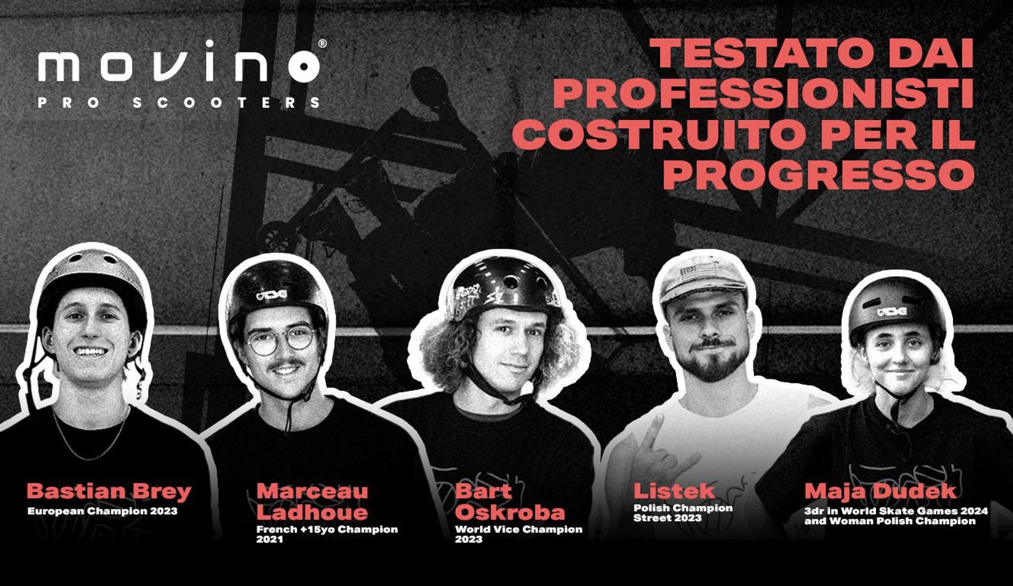MOVINO Scooter acrobatico per bambini e adulti Freestyle Nitro Rosso