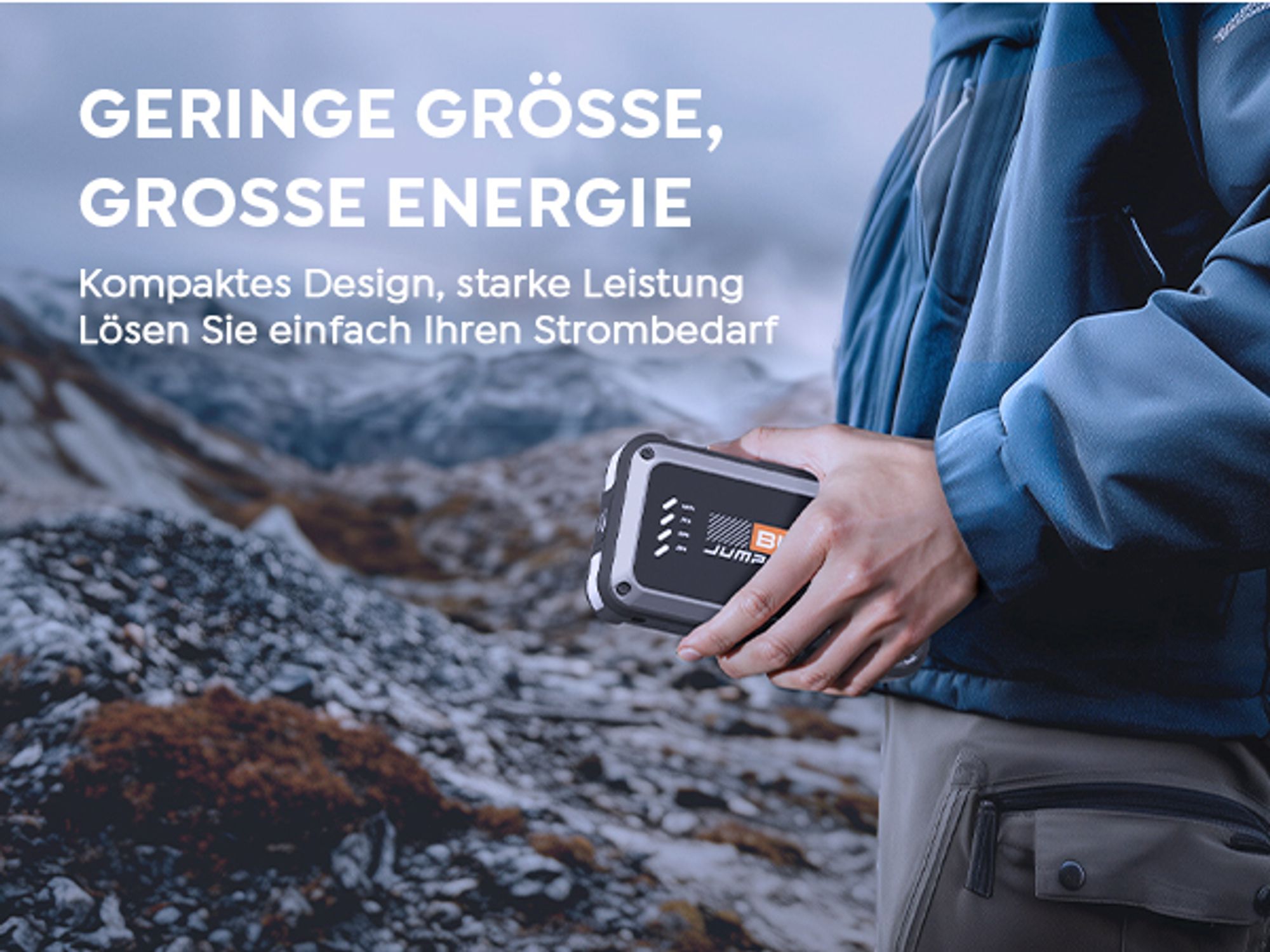 Buture Starthilfe Powerbank, 3000A Spitzenstrom, PD45W Schnellladung, Starter Powerbank Auto Starthilfe, Vier in Eins, Jump Starter, Beta08