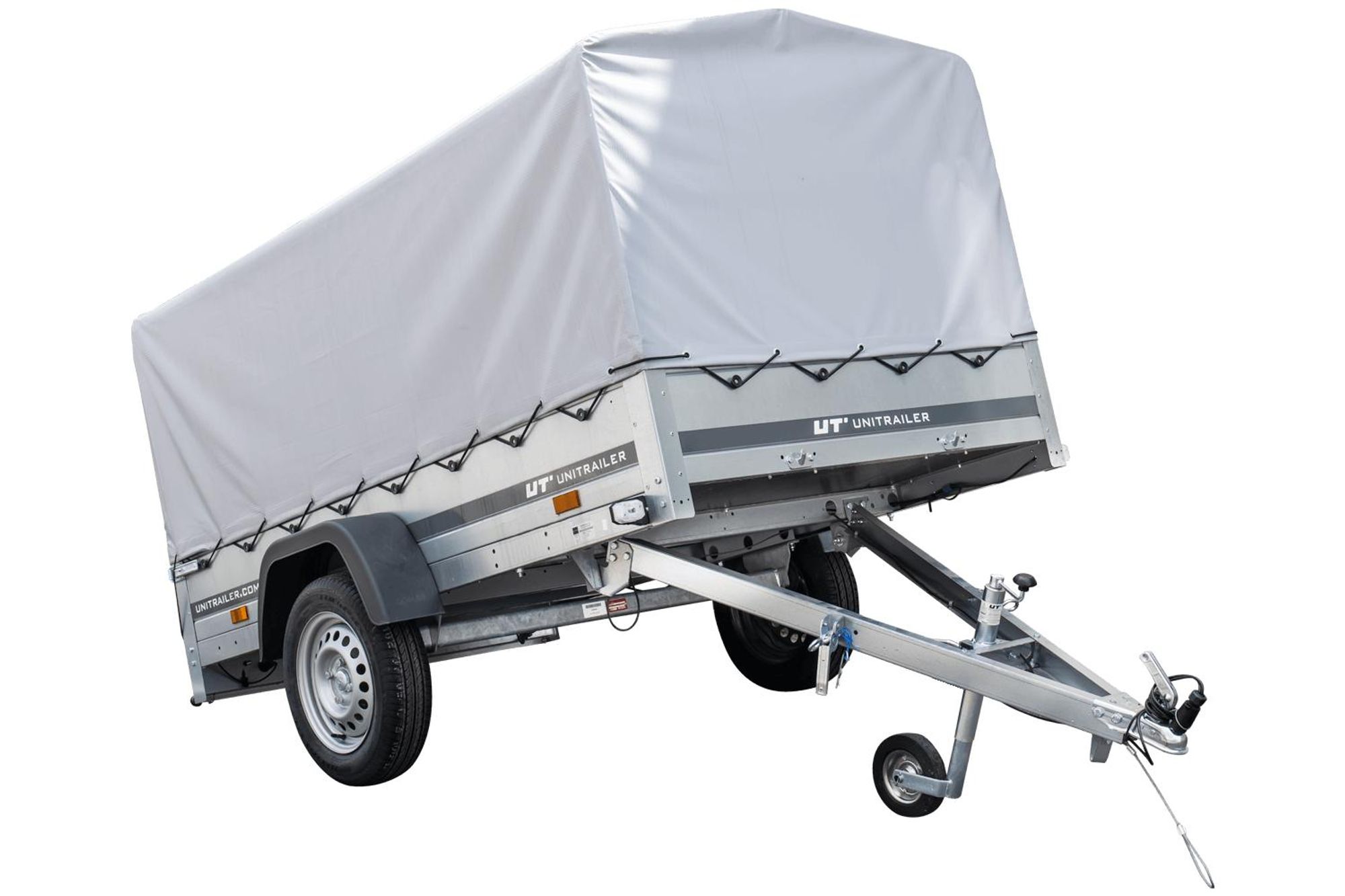 Anhänger Pkw 230x125 Garden Trailer 230 KIPP Unitrailer 750 kg mit Stützrad, Hochplane und Hochspriegel