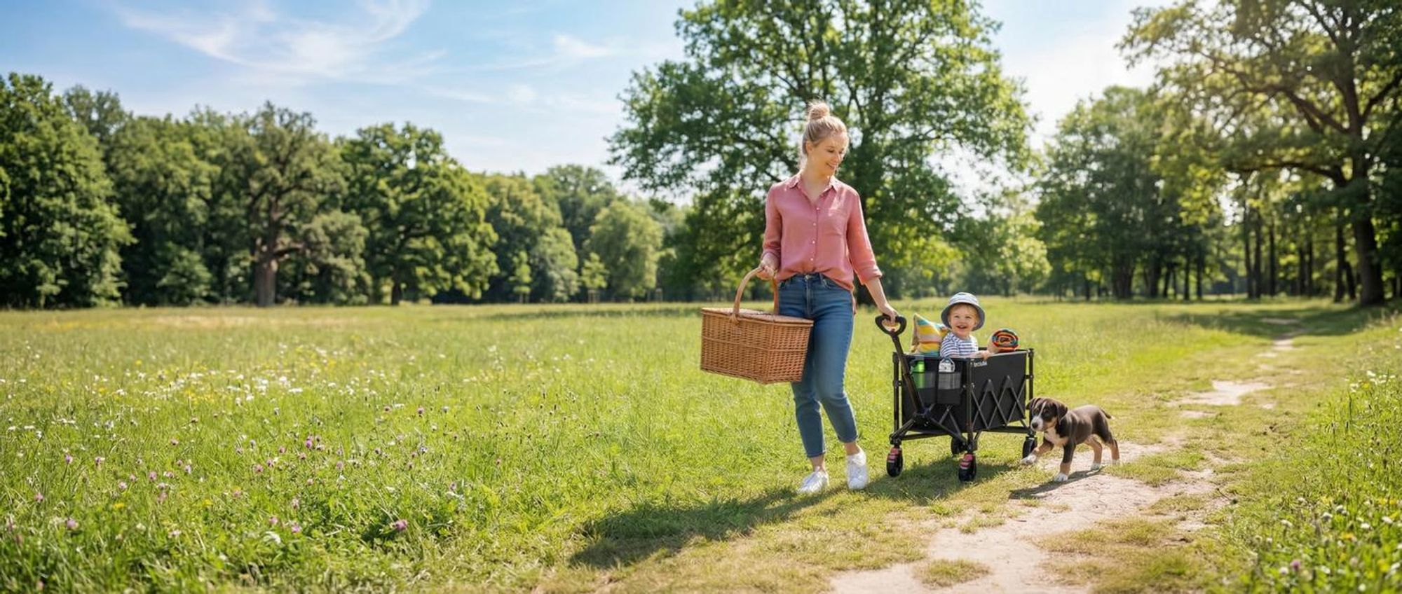 tectake® Bollerwagen RollRider inklusive Einlegeboden, Belastbarkeit 100 kg