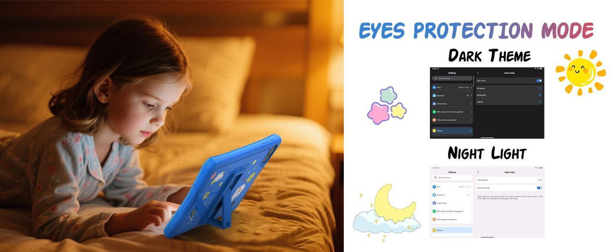 KOBONA-Tabwee K10 Kids 10.1" Rosa Tablet, Google Kids Space, 4GB+64GB, Android 15 WiFi Tablet für Kind mit Kindgerechte Hülle und Stift, 5000mAh