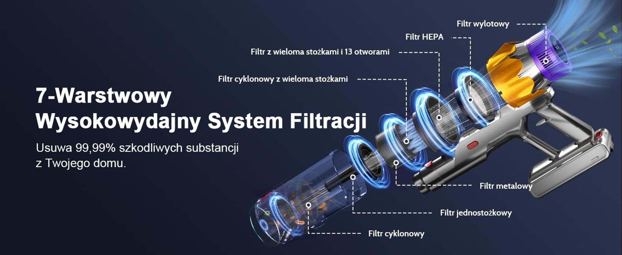 Odkurzacz bezprzewodowy Aiibot 8w1 76000Pa 600W 70Min, inteligentny wyświetlacz, szczotka antysplątaniowa, 3 prędkości, 1.8L pojemnik na kurz