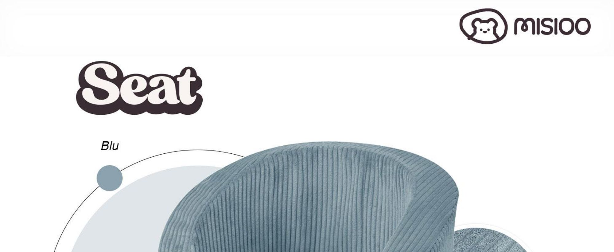 MISIOO Poltrona per bambini da 1 anno - Poltrona Premium in velluto a coste per bambini - Stabile e morbida - Imbottita ergonomicamente - 40x53x36 cm