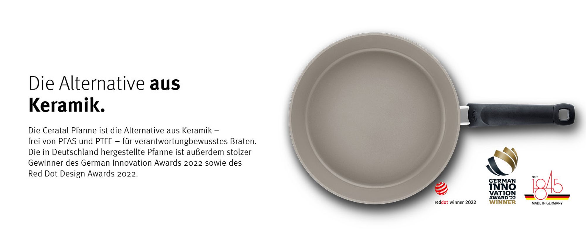 Fissler Ceratal Comfort / Aluminium-Pfanne, Keramik-Beschichtet Ceramic Bratpfanne Antihaftend - Induktion, Beige, 28 cm