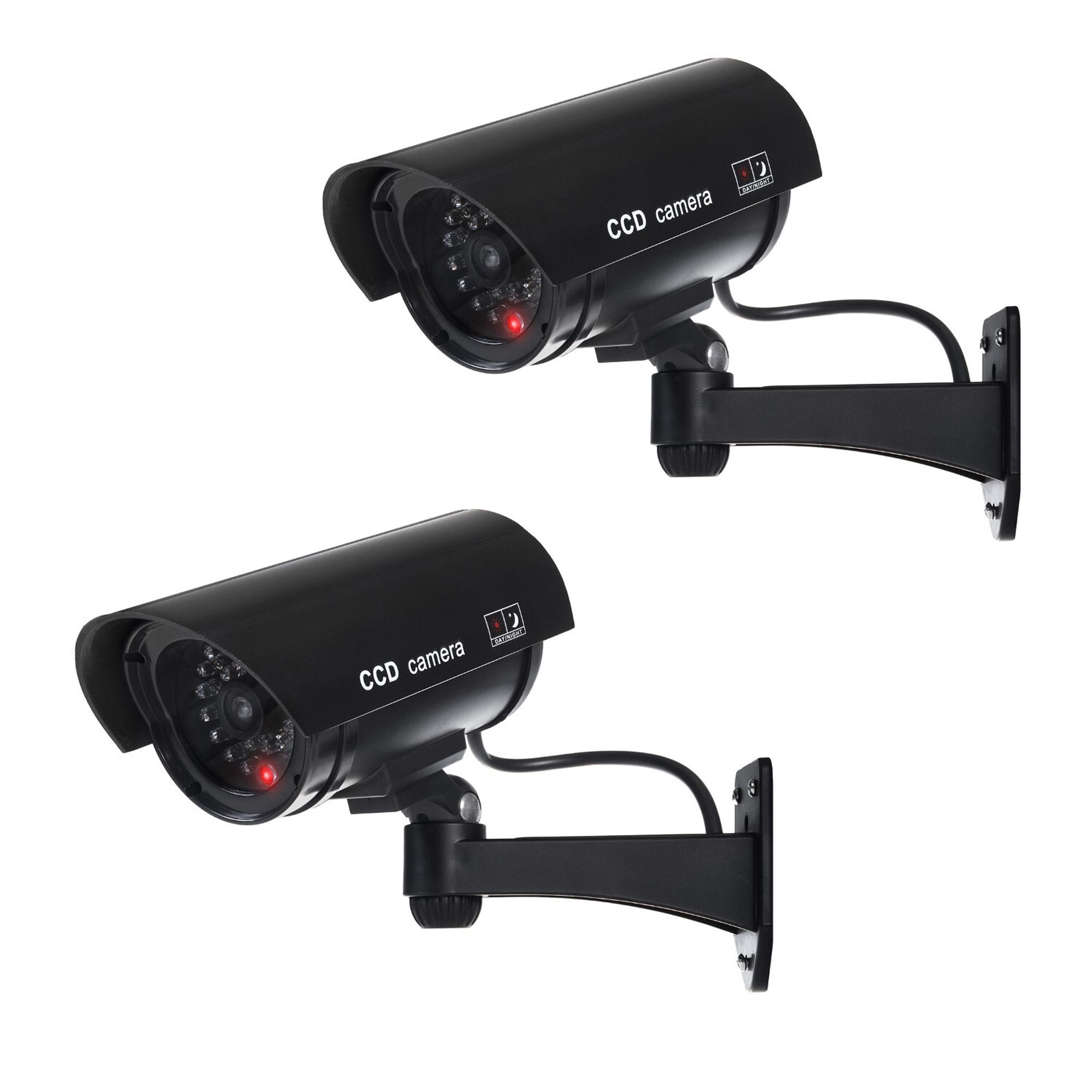 2x Kamera-Attrappe mit blinkender LED IR1100 B IR outdoor schwarz