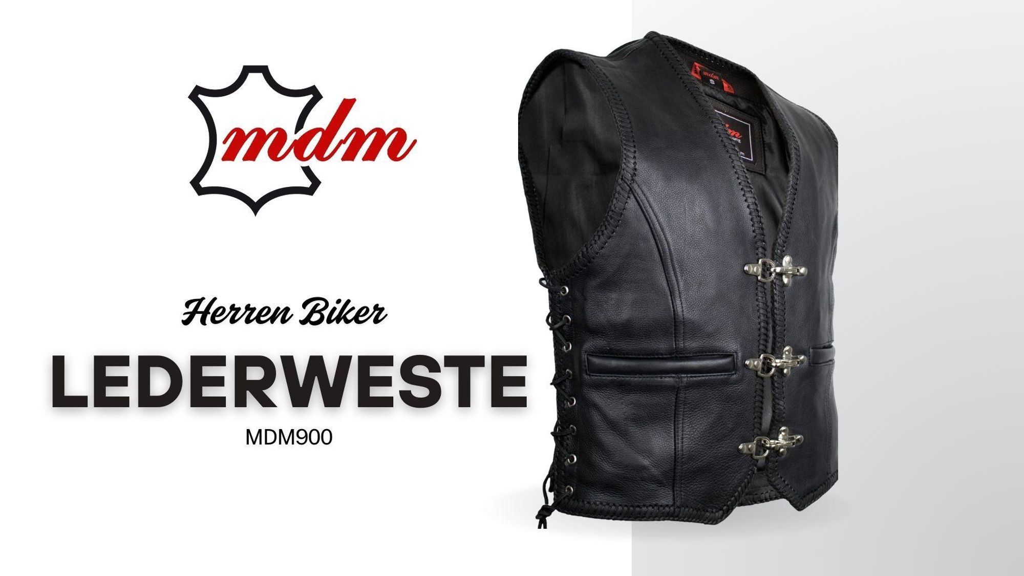 Rocker Lederweste, Bikerweste, Lederkutte, Kutte, Chopperweste(2XL)