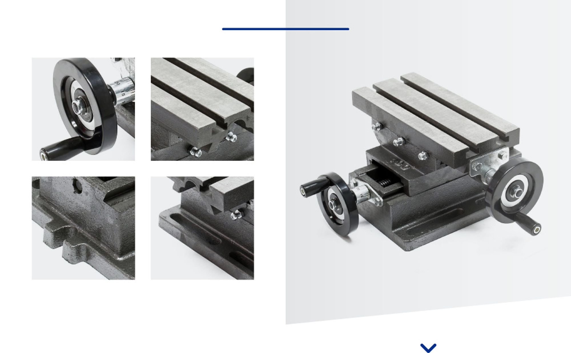 Wiltec Kreuztisch 220x100 mm, Frästisch Mit 120 mm X-Achse, 90 mm Y-Achse, Koordinatentisch Aus Gusseisen, Bohrtisch, Fräsständer