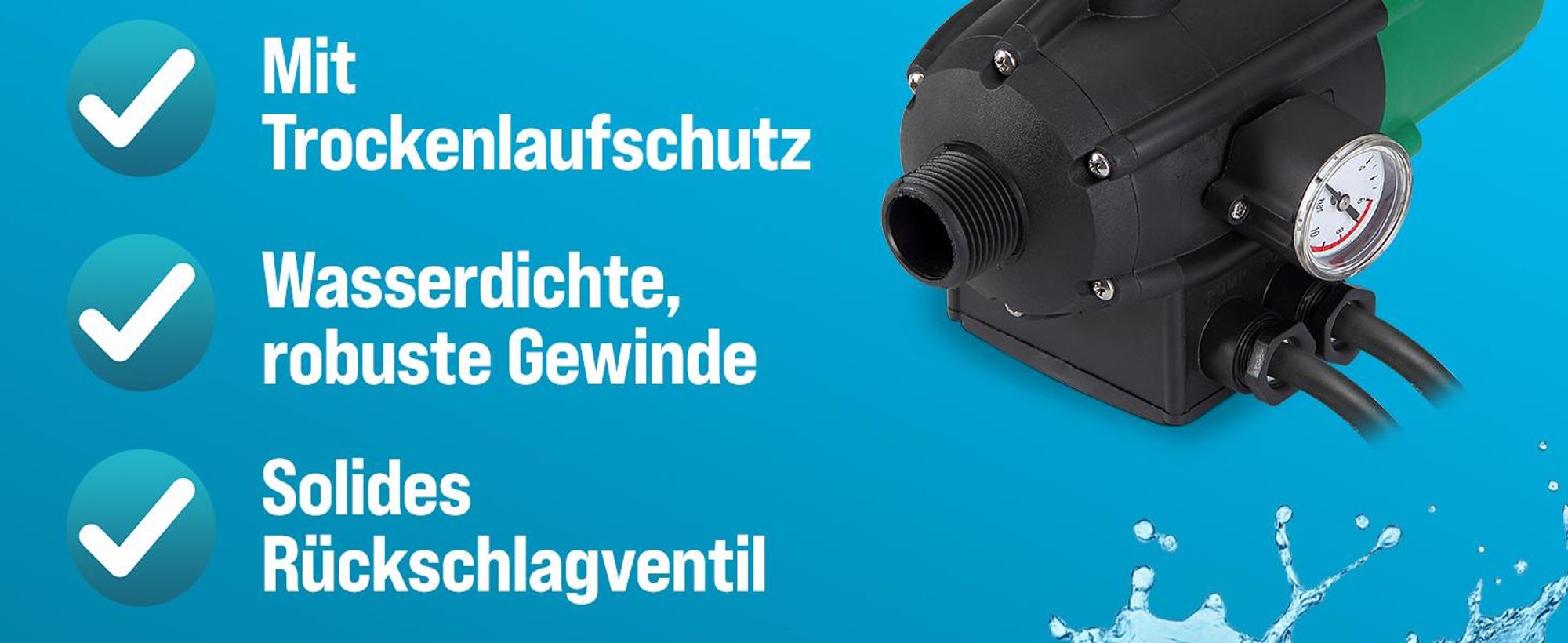 MONZANA Pumpensteuerung Trockenlaufschutz 10 Bar