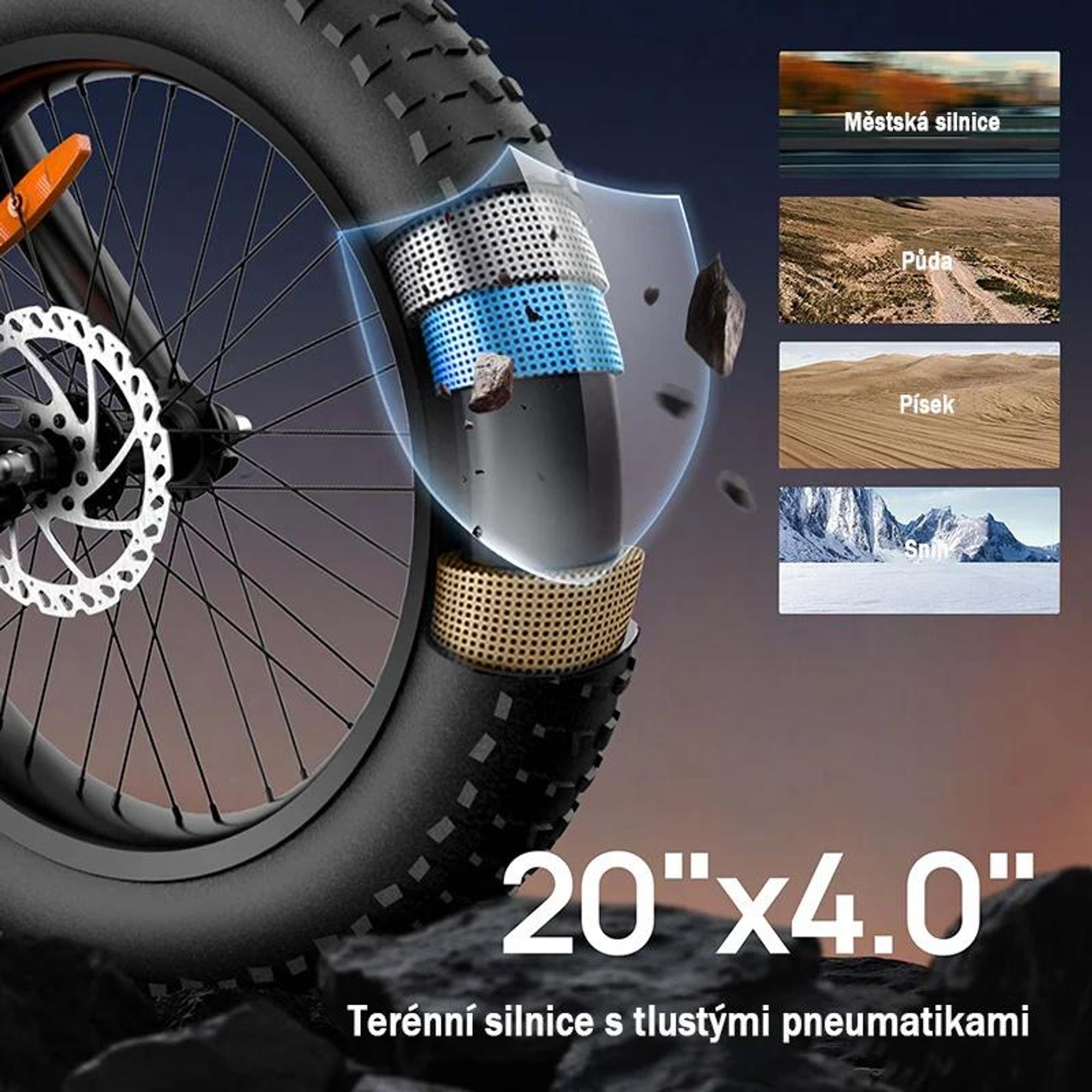 URLIFE T2 Elektrokolo - Motor 250W Baterie 48V 15.6Ah Kotoučové brzdy Asistent šlapání - Černá