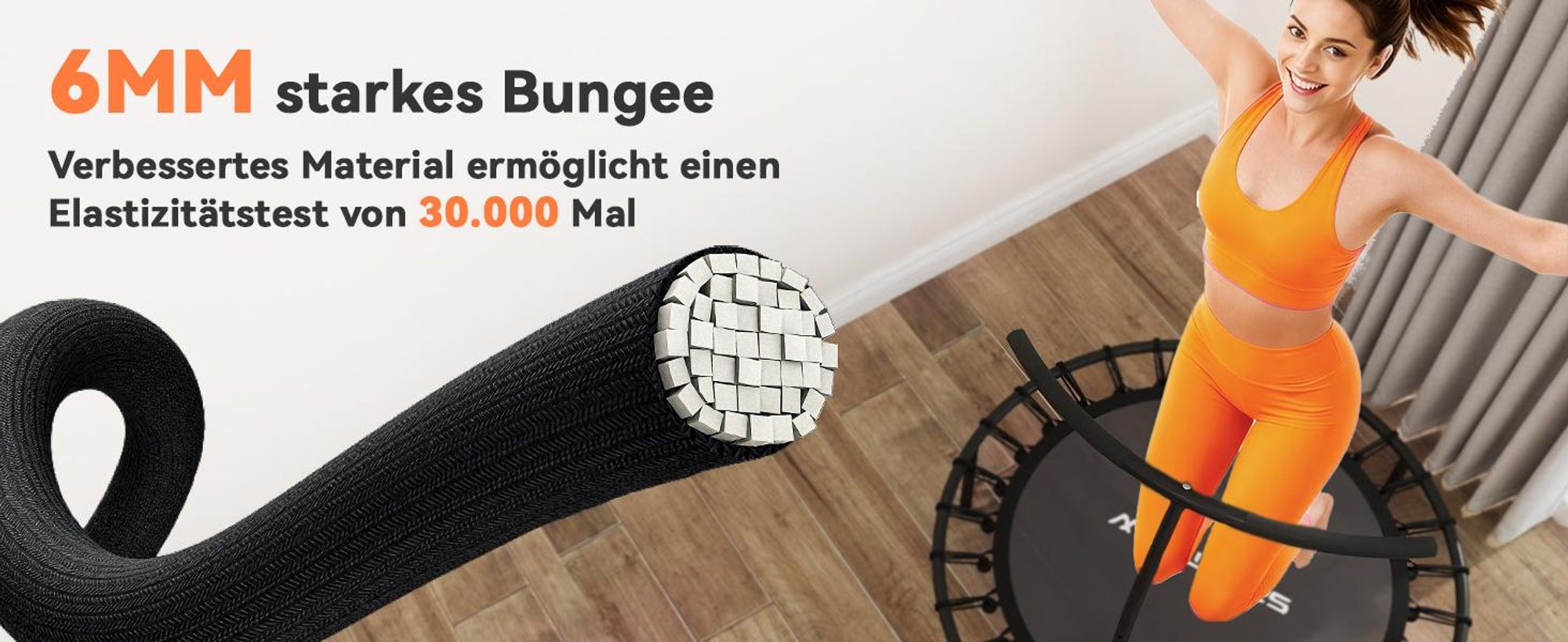 SPORTNOW Fitness Trampolin klappbar Ø102 cm Mini Trampoline mit Haltegriff