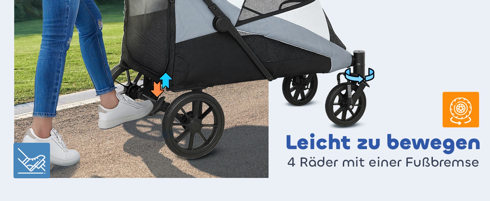 PawHut Hundewagen Hundebuggy klappbar für mittelgroße Hunde & Katzen bis 25 kg