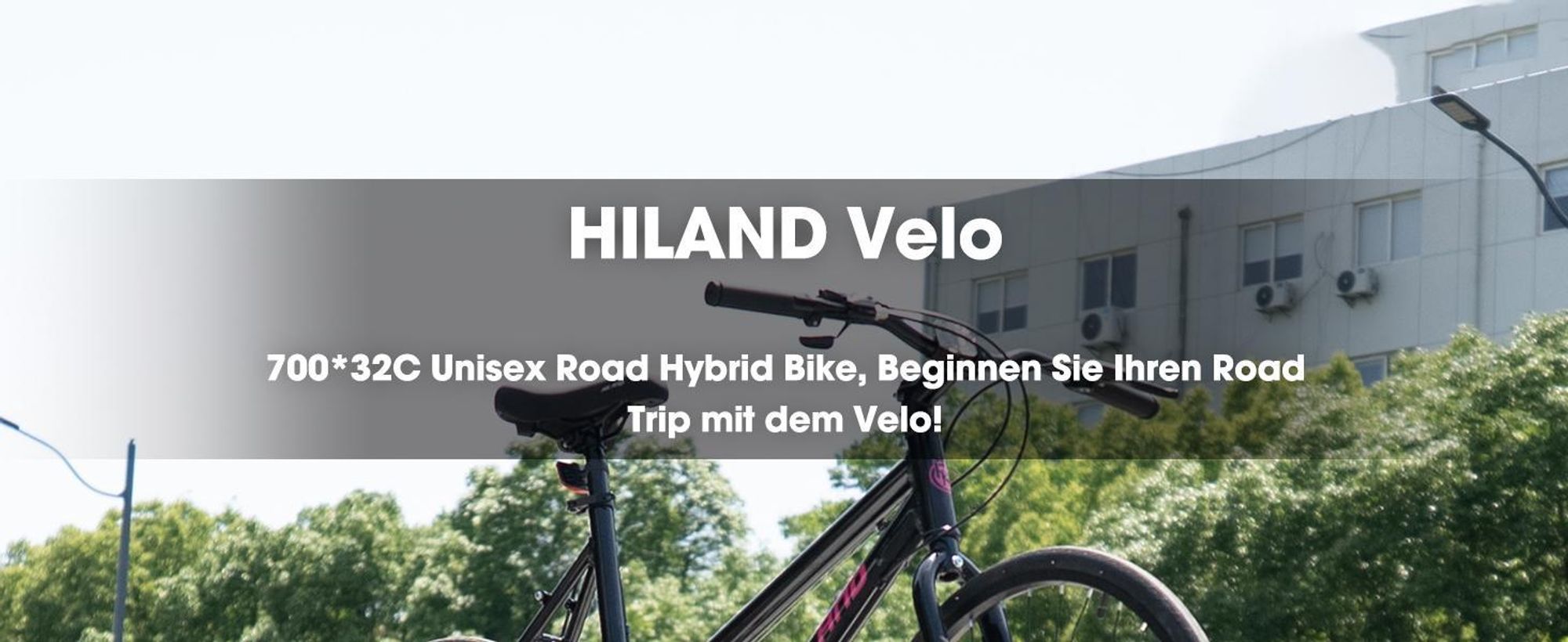 HILAND Cityrad 700C Herren Damen Student Aluminiumlegierung Pendler Stadtfahrrad, 7-Gang, mit Schutzblechen, Gepäckträger, Mechanische Scheibenbremse