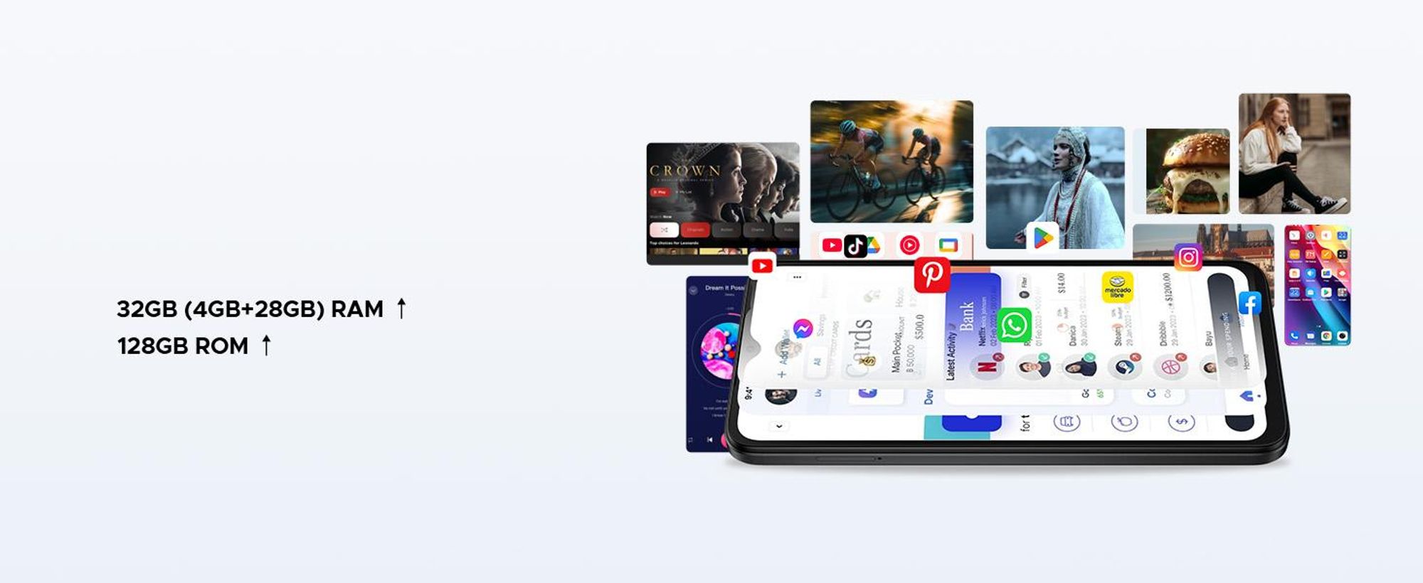 Smartfon DOOGEE Note56 Pro, Android 16, ekran 6,56" 90Hz, bateria 6150mAh, 32GB RAM + 128GB pamięci wewnętrznej, 4G, Dual SIM, 13MP, NFC, czytnik linii papilarnych, rozpoznawanie twarzy