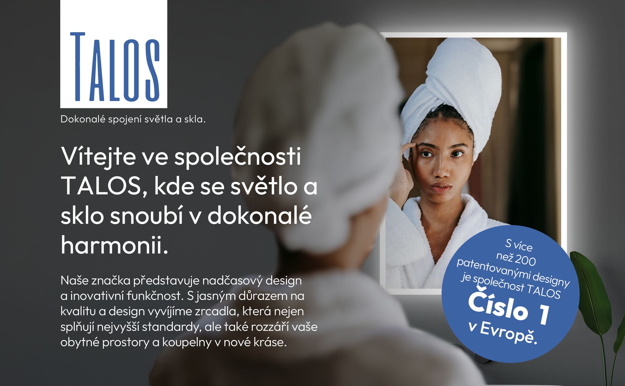 Koupelnové zrcadlo s osvětlením TALOS - zrcadlo do koupelny 50x70 cm - LED zrcadlo s osvětleným rámem - vhodné do vlhkých prostor díky hliníkovému rámu