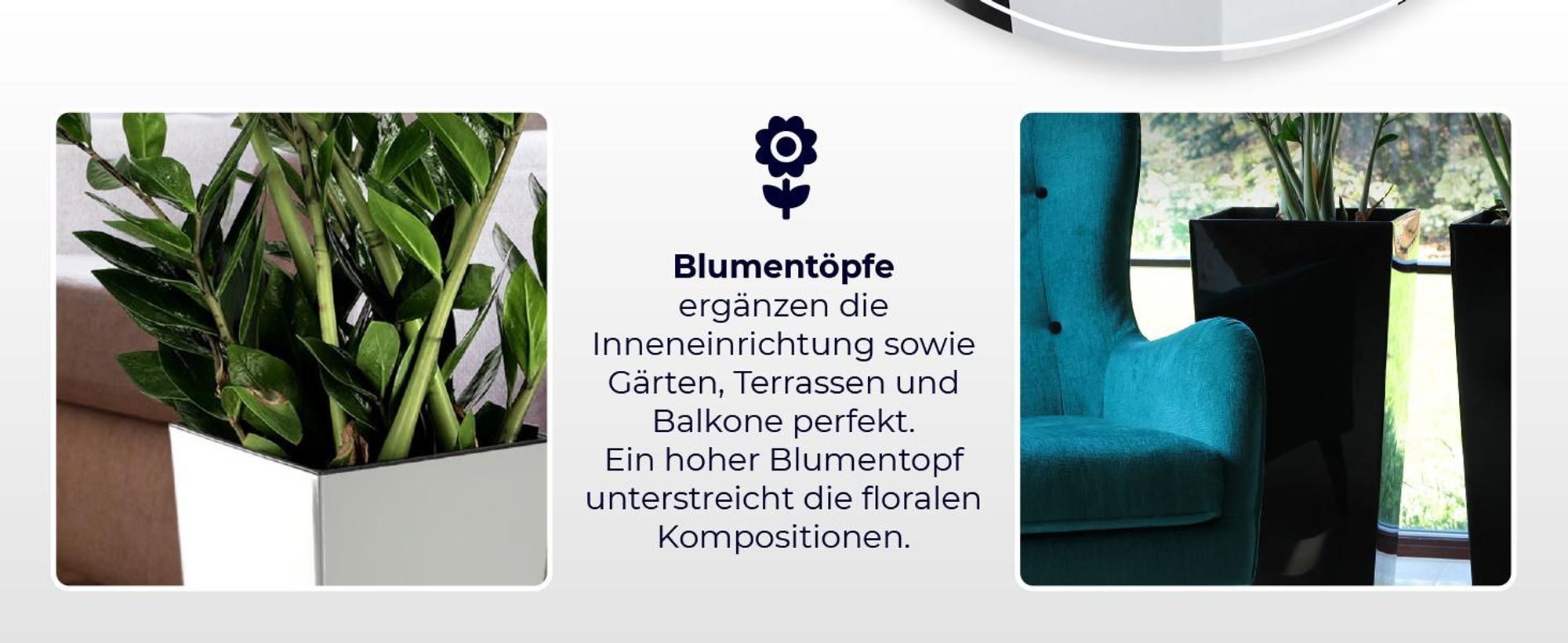 KADAX Blumentopf Set, Blumenkübel aus Kunststoff "Masiera", Innen- und Außenbereich, Weiß Matt, 3er Set XL