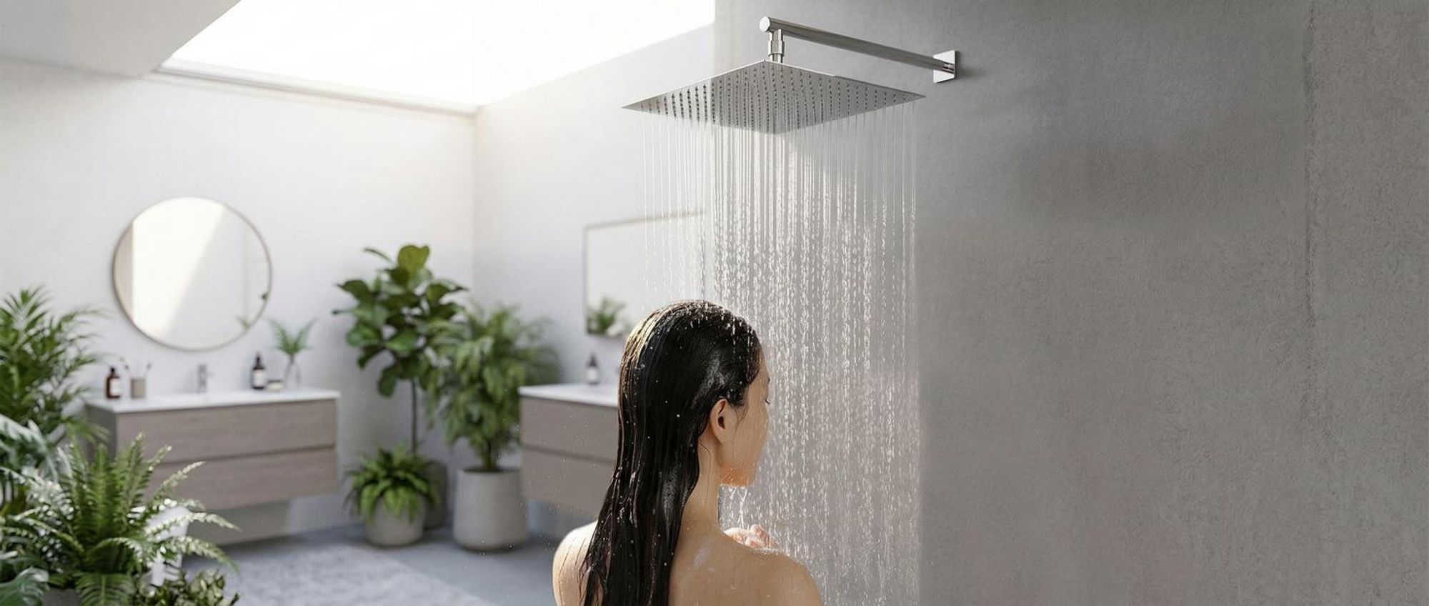 tectake® Regenduschkopf aus poliertem Edelstahl mit Spiegeleffekt 1/2 Zoll Gewinde